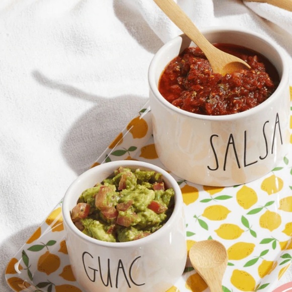 RAE DUNN Salsa/Guac Bowls with Wooden Spoons - Picture 4 of 12